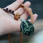 Pendentif en Malachite et perles d'aventurine